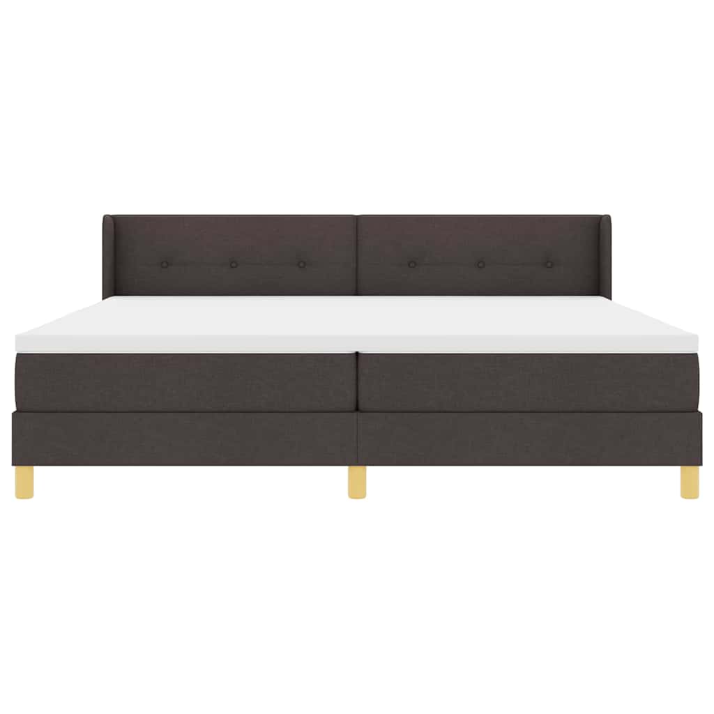 Box Spring Seng Med Madras Mørkebrun 200 X 200 Cm Træ - Billede 8