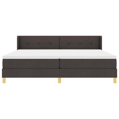 Box Spring Seng Med Madras Mørkebrun 200 X 200 Cm Træ - Billede 8