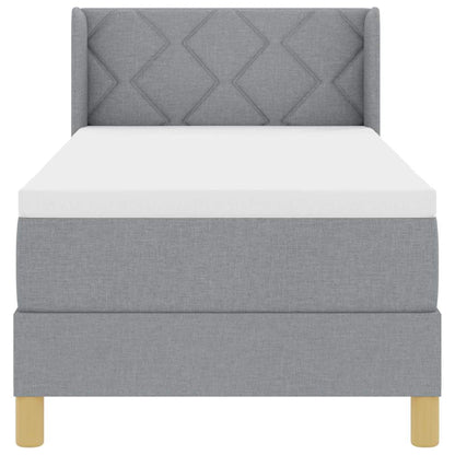 Boks-madrasseng Med Madras Lysegrå 80 X 200 Cm Stof - Billede 6