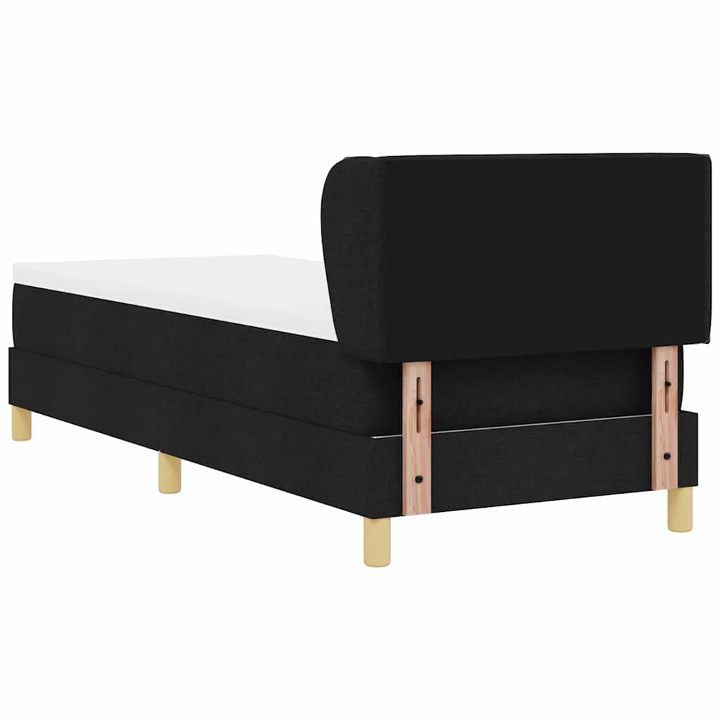 Box Spring Seng Sort Og Hvid Og Sort 80 X 200 Cm Stof - Billede 10