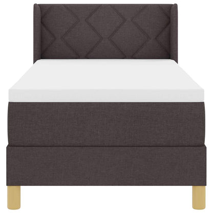 Box Spring Seng Med Madras Mørkebrun Og Hvid 80 X 200 Cm Stof - Billede 8