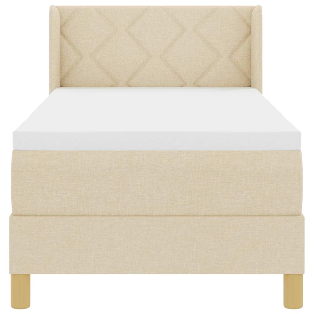 Boks-madrasseng Med Madras Creme 80 X 200 Cm Stof - Billede 5