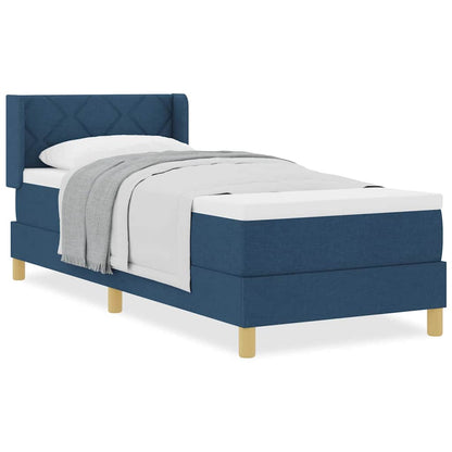 Boks-madrasseng Med Madras Med Hovedgærde Blå 80 X 200 Cm Stof - Billede 4