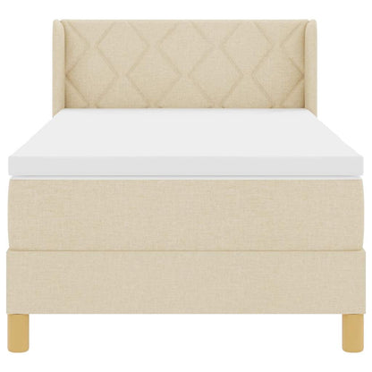 Boks-madrasseng Med Madras Creme 90 X 190 Cm Stof - Billede 8