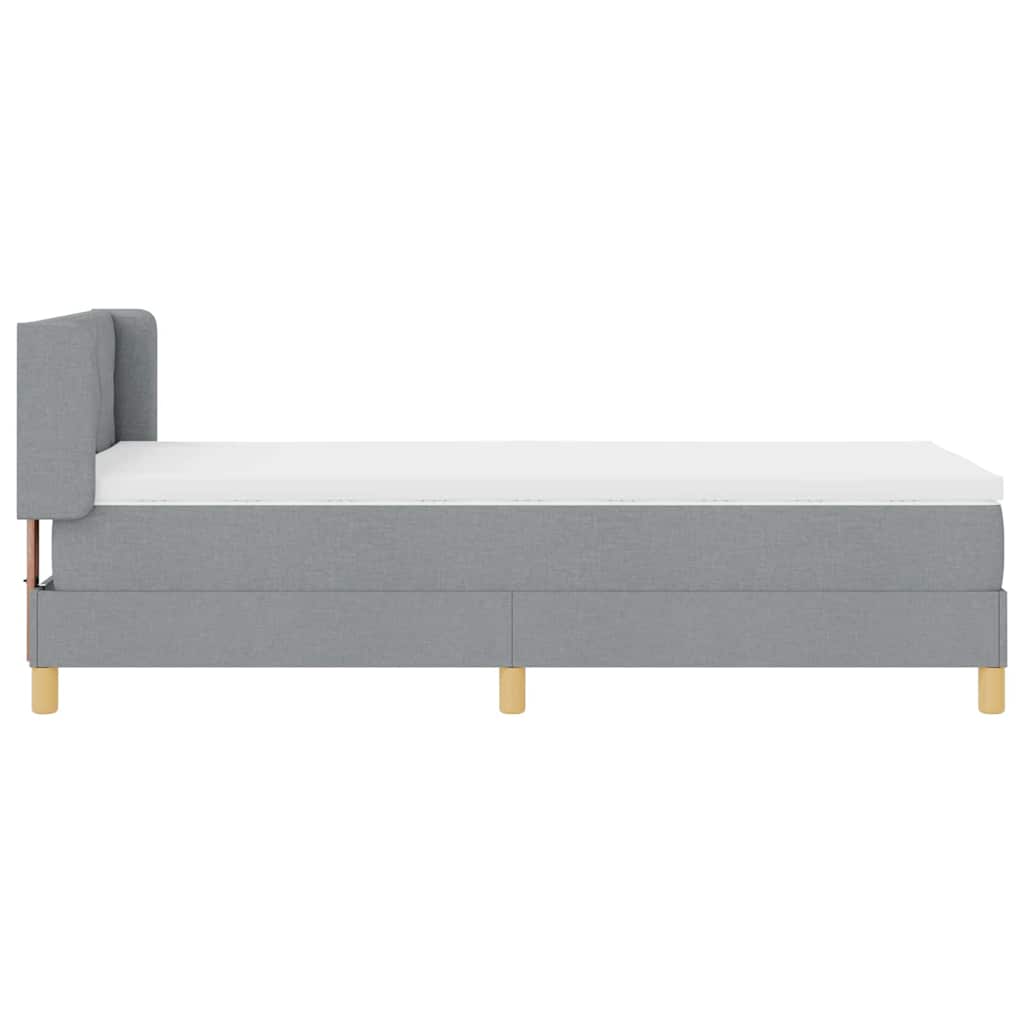 Boks-madrasseng Med Madras Lysegrå 90 X 200 Cm Stof - Billede 9