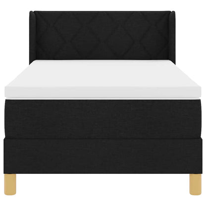 Box Spring Seng Med Madras Med Hovedgærde Sort 100 X 200 Cm Træ - Billede 8