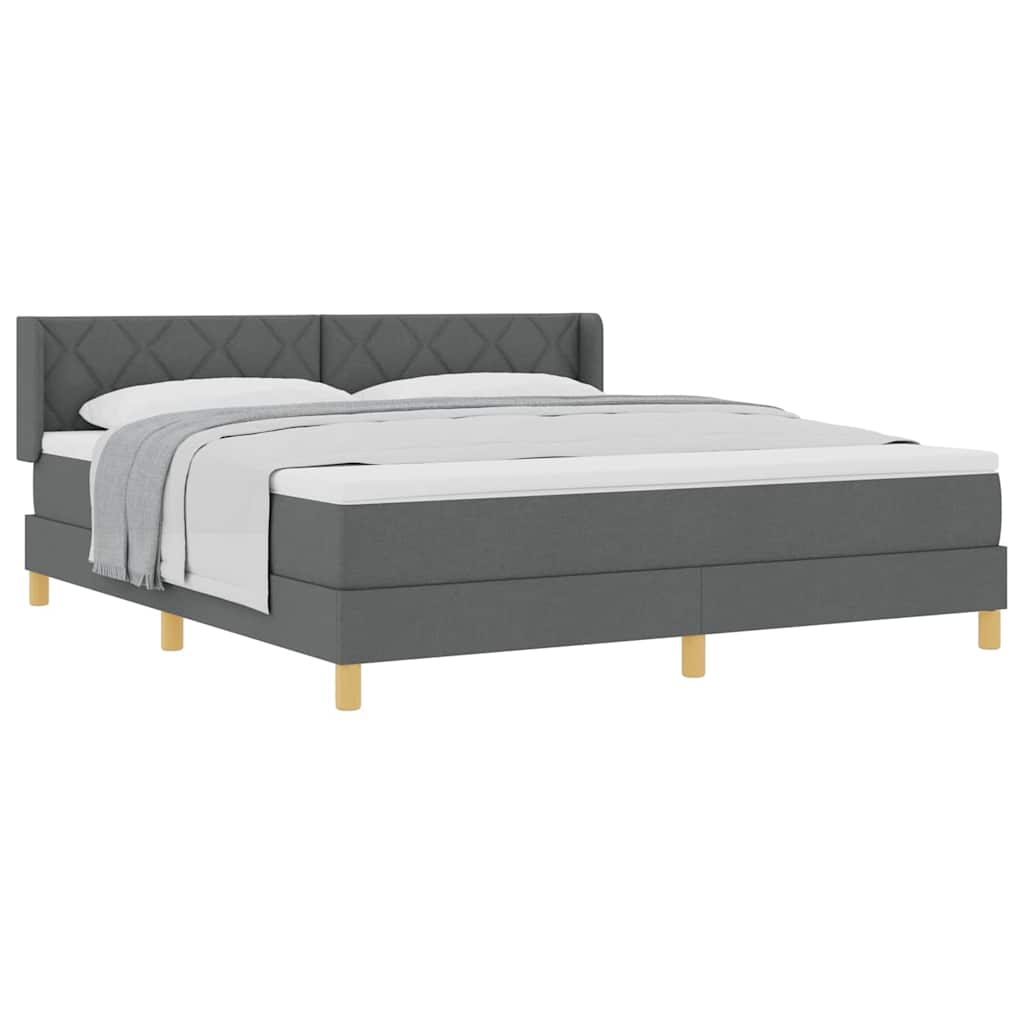 Boks-madrasseng Med Madras Mørkegrå 180 X 200 Cm Stof - Billede 3