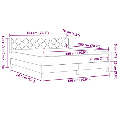 Box Spring Seng Mørkebrun Og Hvid 180 X 200 Cm Polyester - Billede 13
