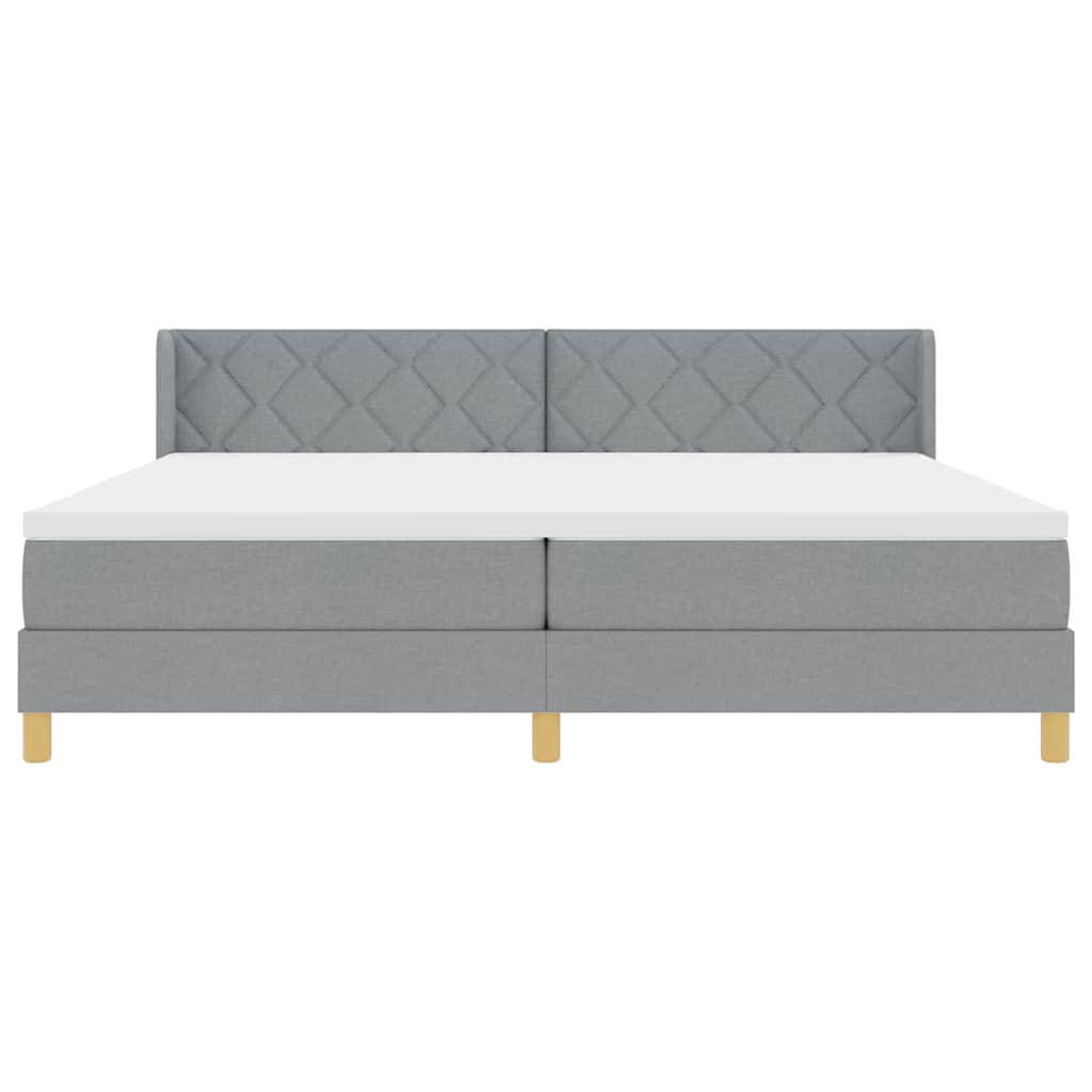 Boks-madrasseng Med Madras Lysegrå 200 X 200 Cm Stof - Billede 8