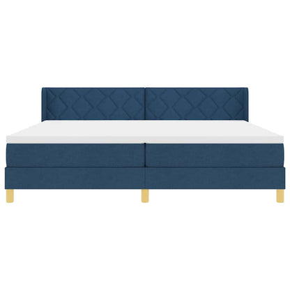 Boks-madrasseng Med Madras Med Hovedgærde Blå 200 X 200 Cm Stof - Billede 8