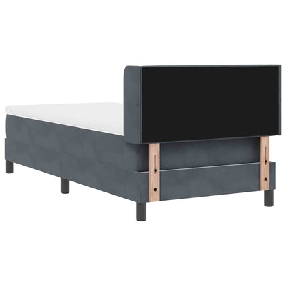 Boxmadras Med Madras Sort 100x200 Cm Fløjl Med Madras Mørkegrå - Billede 10