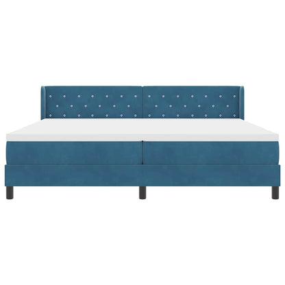 Boxmadras Med Madras Sort 100x200 Cm Fløjl Med Madras Mørkeblå - Billede 8