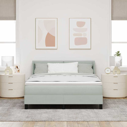 Box Spring Seng Med Hovedgærde 200 X 160 Cm Fløjl - Billede 3