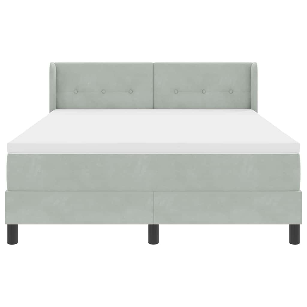 Box Spring Seng Med Hovedgærde 200 X 160 Cm Fløjl - Billede 7