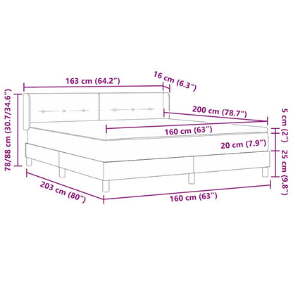 Box Spring Seng Med Hovedgærde 200 X 160 Cm Fløjl - Billede 12