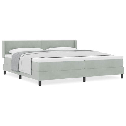 Boxmadras Med Madras Sort 100x200 Cm Fløjl Lysegrå 200 X 200 Cm - Billede 4