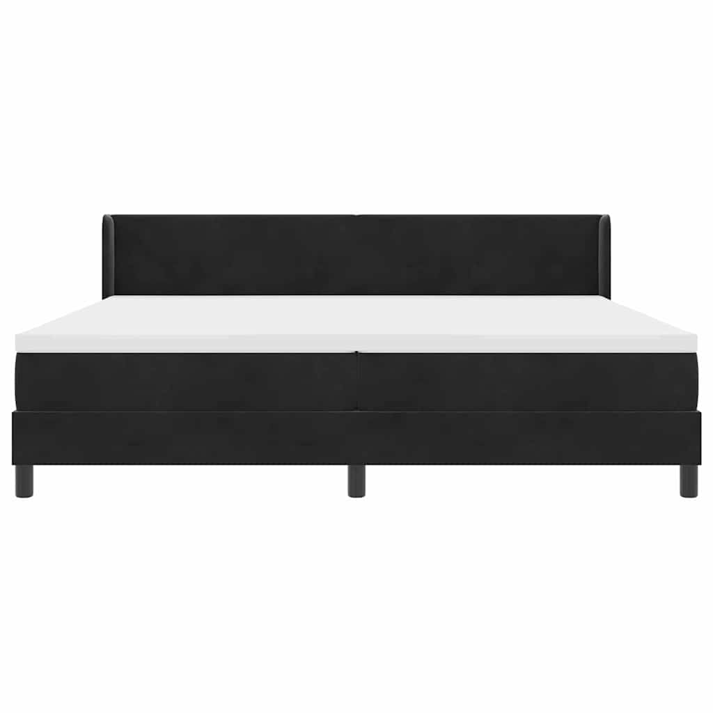 Boxmadras Med Madras Sort 100x200 Cm Fløjl Sort 200 X 200 Cm - Billede 8