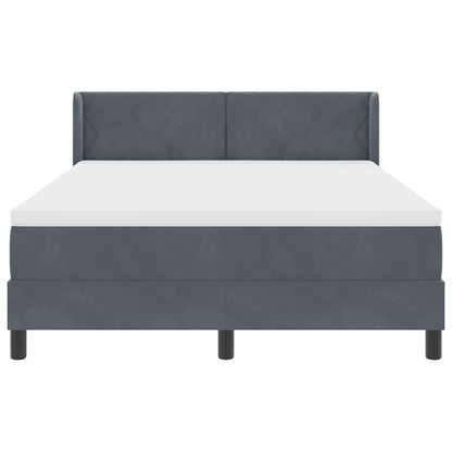 Boxmadras Med Madras Sort 100x200 Cm Fløjl Med Madras Mørkegrå - Billede 6