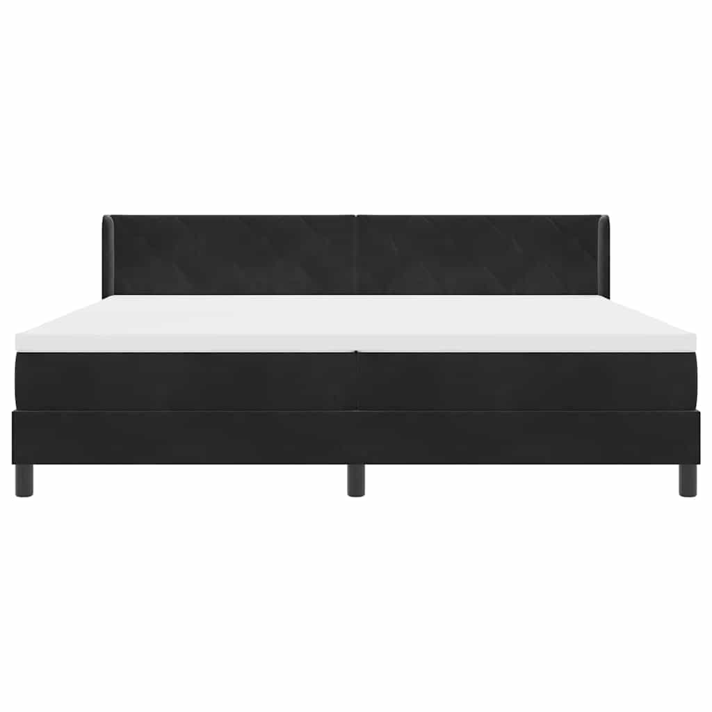 Boxmadras Med Madras Sort 100x200 Cm Fløjl Sort 200 X 200 Cm - Billede 7