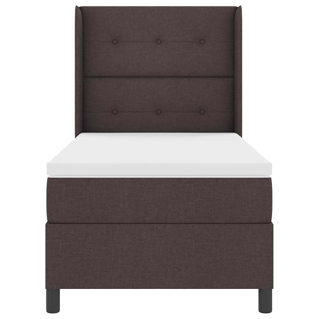 Box Spring Seng Med Madras Mørkebrun 100 X 200 Cm Stof - Billede 8