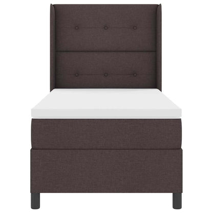 Box Spring Seng Med Madras Mørkebrun 100 X 200 Cm Stof - Billede 8
