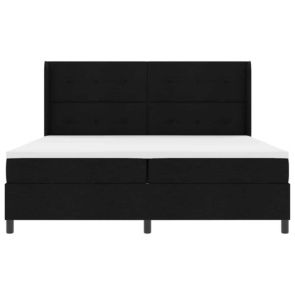 Box Spring Seng Med Madras Sort 200 X 200 Cm Stof - Billede 8