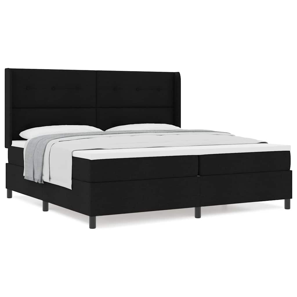 Box Spring Seng Med Madras Sort 200 X 200 Cm Stof - Billede 4