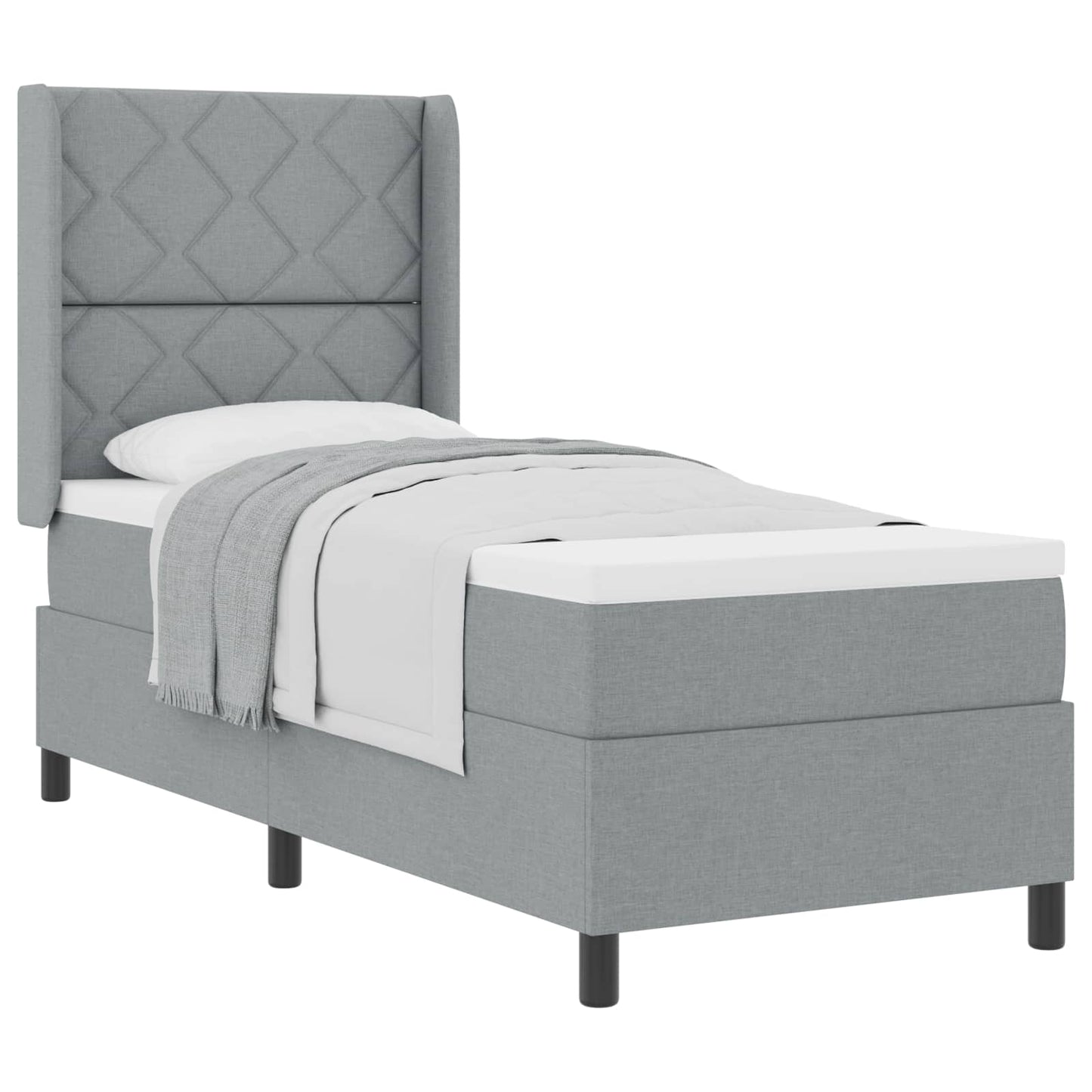 Box Spring Seng Med Pude Stof - Billede 2