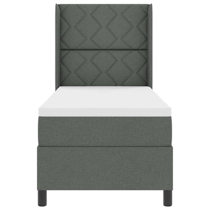 Box Spring Seng Med Madras Mørkegrå 80 X 200 Cm Stof - Billede 8