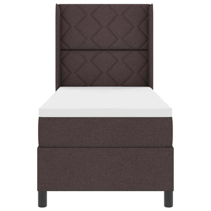 Box Spring Seng Med Madras Mørkebrun 90 X 190 Cm Stof - Billede 8
