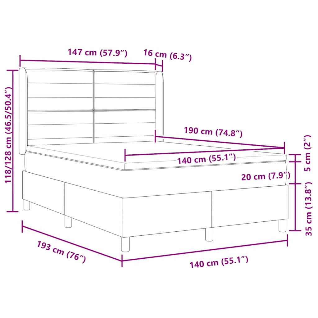 Box Spring Seng Med Madras Stof - Billede 9