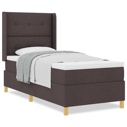 Boks-madrasseng Med Madras Mørkebrun 100 X 200 Cm Stof - Billede 4