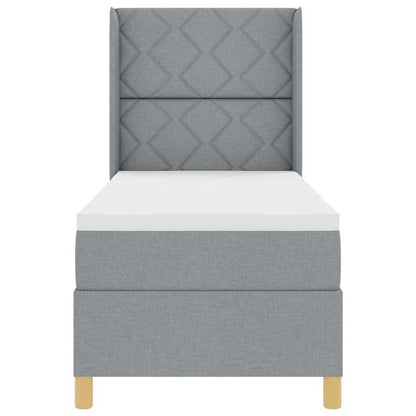 Boks-madrasseng Med Madras Lysegrå 80 X 200 Cm Stof - Billede 5