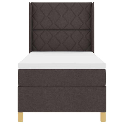 Boks-madrasseng Med Madras Mørkebrun 90 X 190 Cm Stof - Billede 7