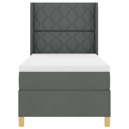 Boks-madrasseng Med Madras Mørkegrå 100 X 200 Cm Stof - Billede 8