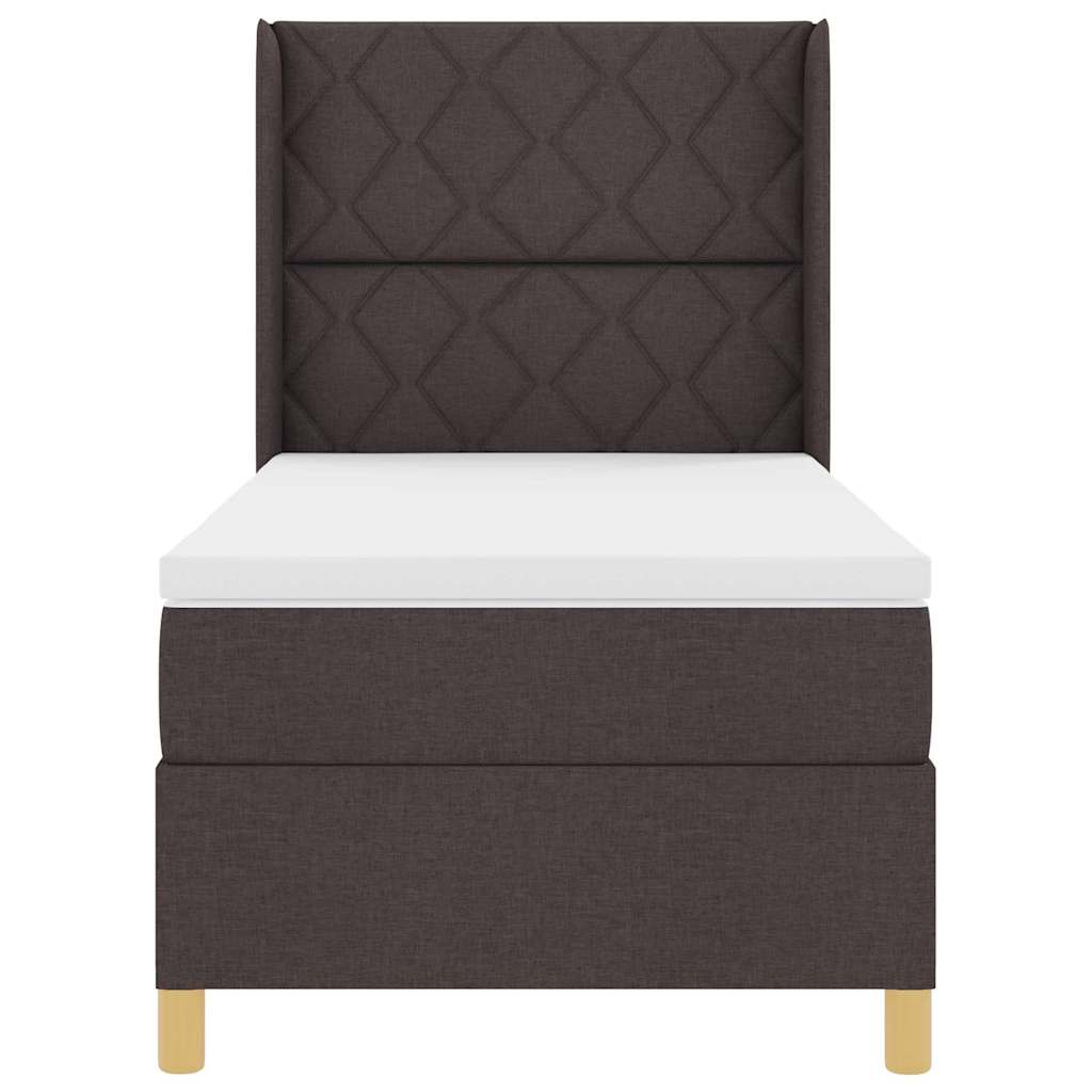 Boks-madrasseng Med Madras Mørkebrun 100 X 200 Cm Stof - Billede 8