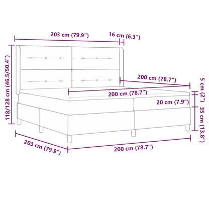 Box Spring Seng Med Hovedgærde Lysegrå 200 X 200 Cm Fløjl - Billede 13