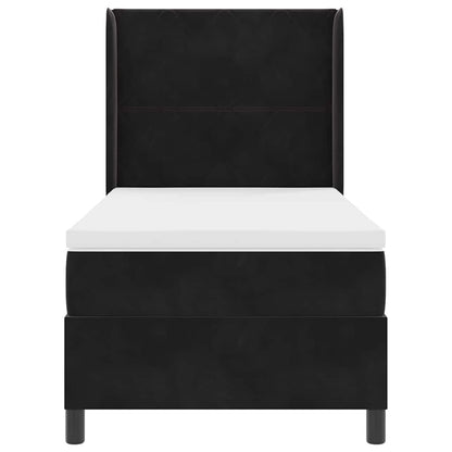 Box Spring Seng Med Hovedgærde Sort 100 X 200 Cm Fløjl - Billede 8