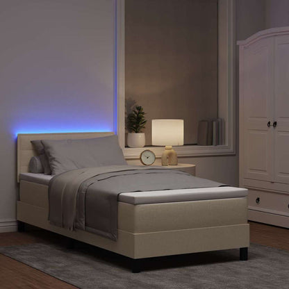 Box Spring Seng Med Madras Med LED Stof - Billede 5