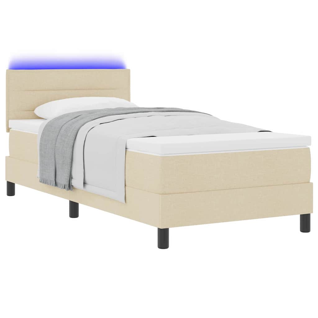 Box Spring Seng Med Madras Med LED Stof - Billede 3