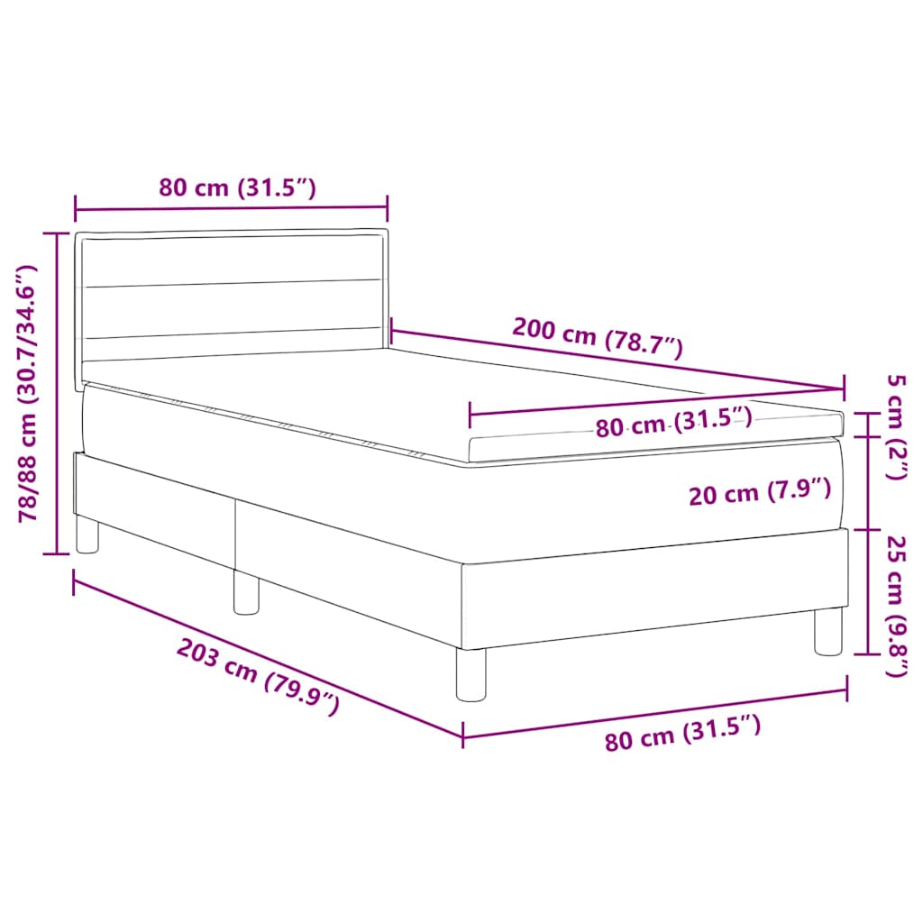 Box Spring Seng Med Madras Med LED Stof - Billede 14