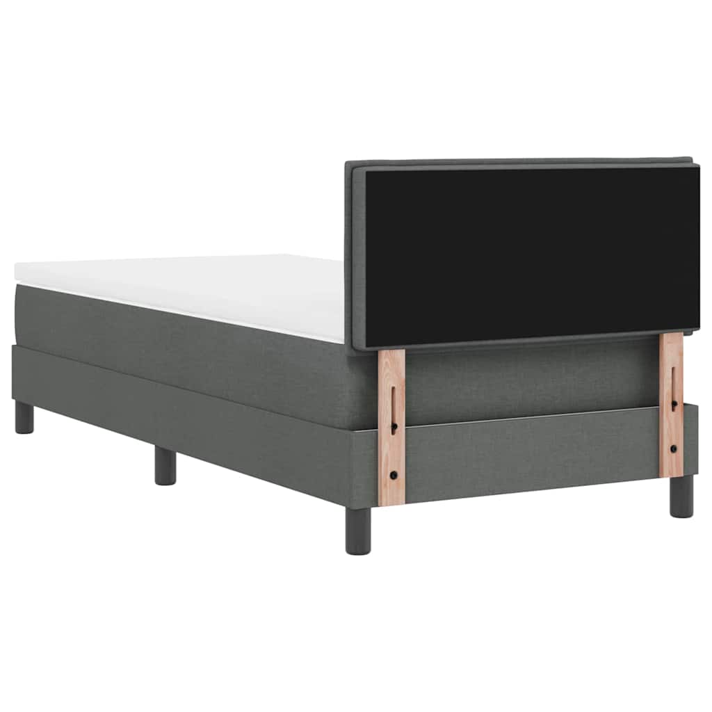 Box Spring Seng Med Madras Mørkegrå 90 X 190 Cm Stof - Billede 10