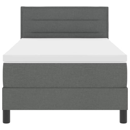 Box Spring Seng Med Madras Mørkegrå 90 X 190 Cm Stof - Billede 8