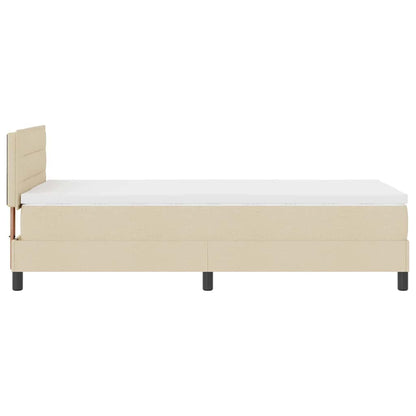 Box Spring Seng Med Madras Creme 90 X 190 Cm Stof - Billede 10