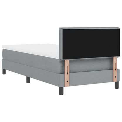 Box Spring Seng Med Madras Lysegrå 90 X 200 Cm Stof - Billede 10