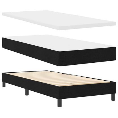 Box Spring Seng Med Madras Med Hovedgærde Sort 90 X 200 Cm Stof - Billede 6