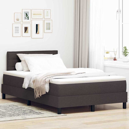 Box Spring Seng Med Madras Mørk Brun 120 X 200 Cm Stof - Hovedbillede