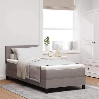 Box Spring Seng Med Madras Gråbrun 80 X 200 Cm Stof - Hovedbillede