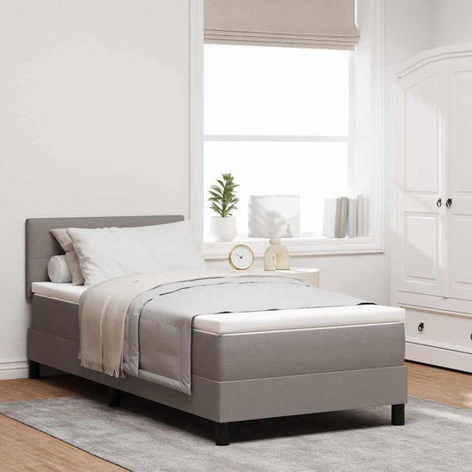 Box Spring Seng Med Madras Gråbrun 80 X 200 Cm Stof - Hovedbillede