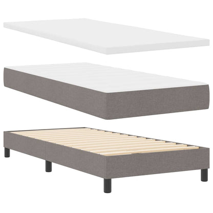 Box Spring Seng Med Madras Gråbrun 80 X 200 Cm Stof - Billede 6